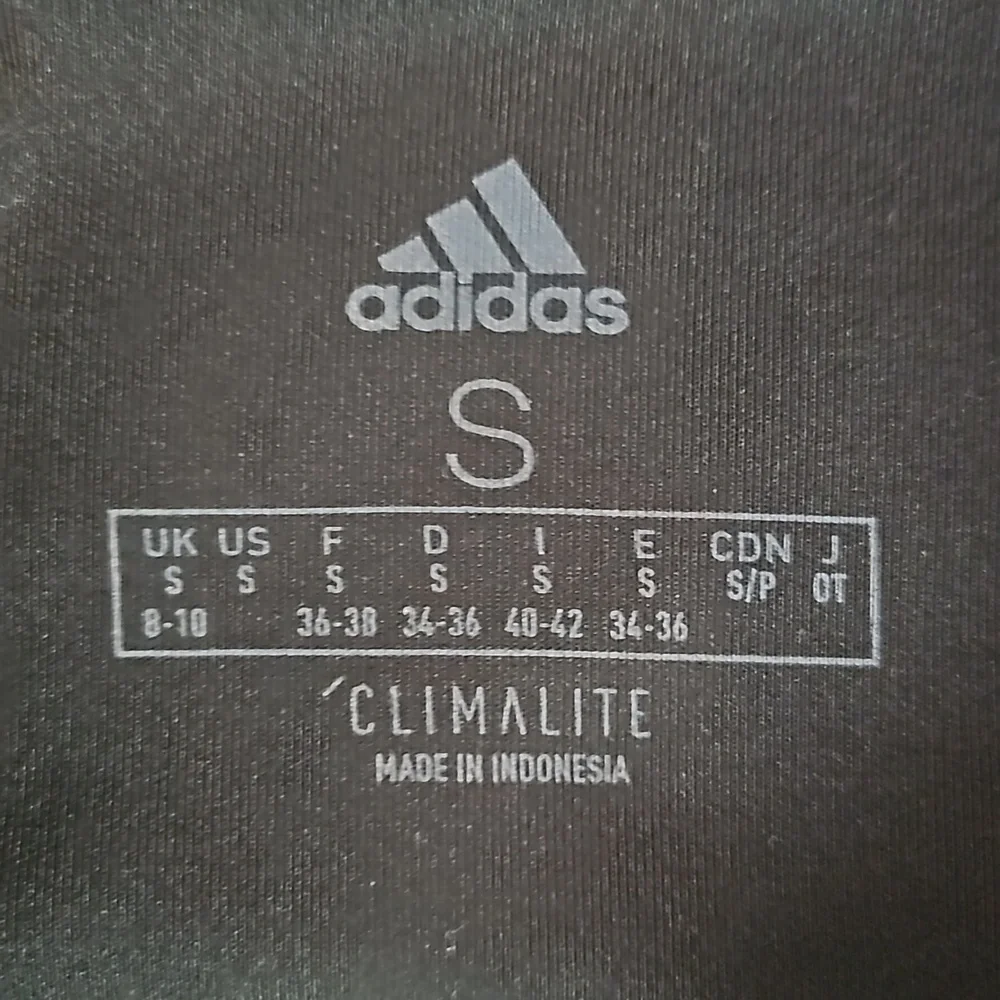 Adidas Climalite 3 Stripe Full Length Legging Black/Blue Size S